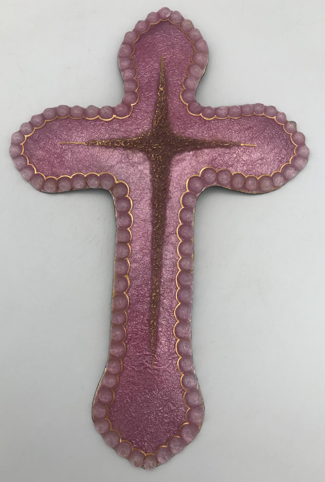 CROIX religieuse murale en émaux d’art sur argent signé P.BONNET, Limoges