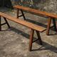 Paire de bancs de ferme en merisier 183 cm.