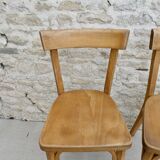 Pair of Baumann bistro chairs in light wood