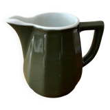 Bottle green earthenware bistro style milk jug or creamer