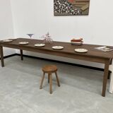 Table de ferme "Dark Brown" en chêne massif 300 X 90 cm