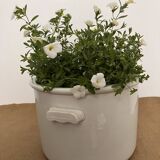 Large white earthenware pot - Creil and Montereau