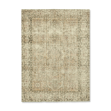 Hand-knotted vintage turkish beige carpet 208 cm x 283 cm