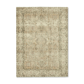 Hand-knotted vintage turkish beige carpet 208 cm x 283 cm