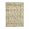 Hand-knotted vintage turkish beige carpet 208 cm x 283 cm