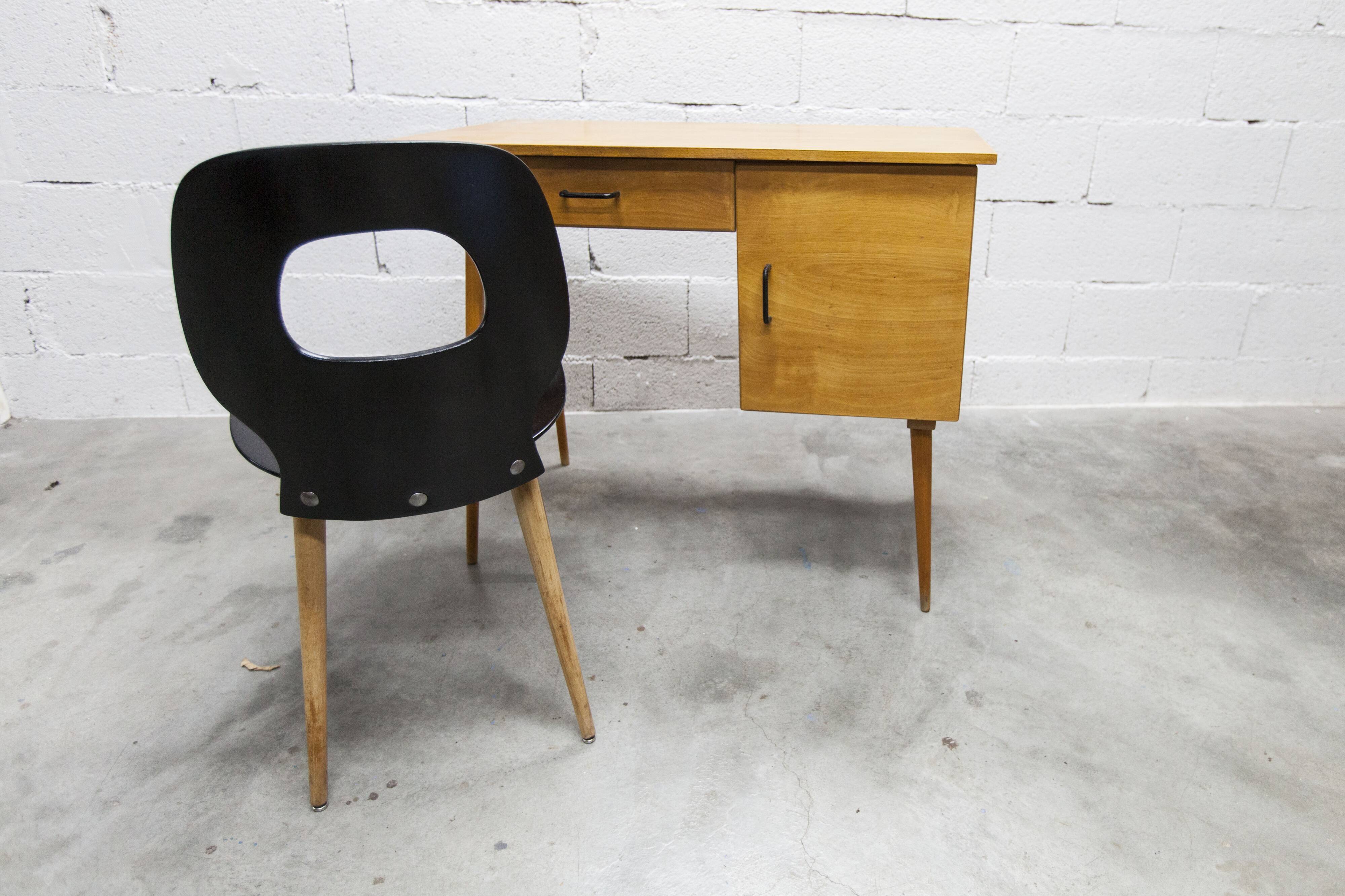 Ensemble bureau et chaise "Oeil" Baumann 1960