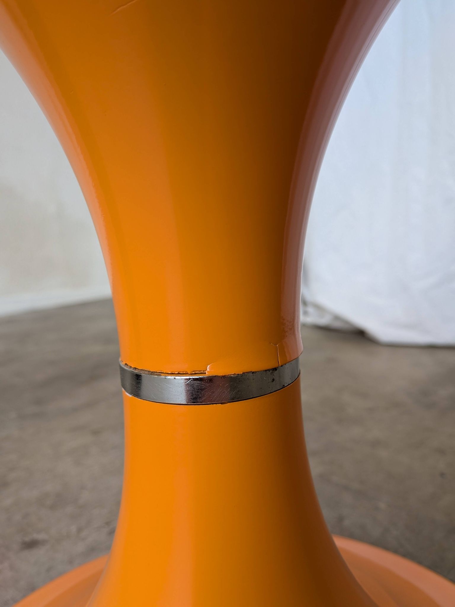 Orange Vintage Mushroom Stool “Jurček” by Meblo, 1960s – Space Age Retro