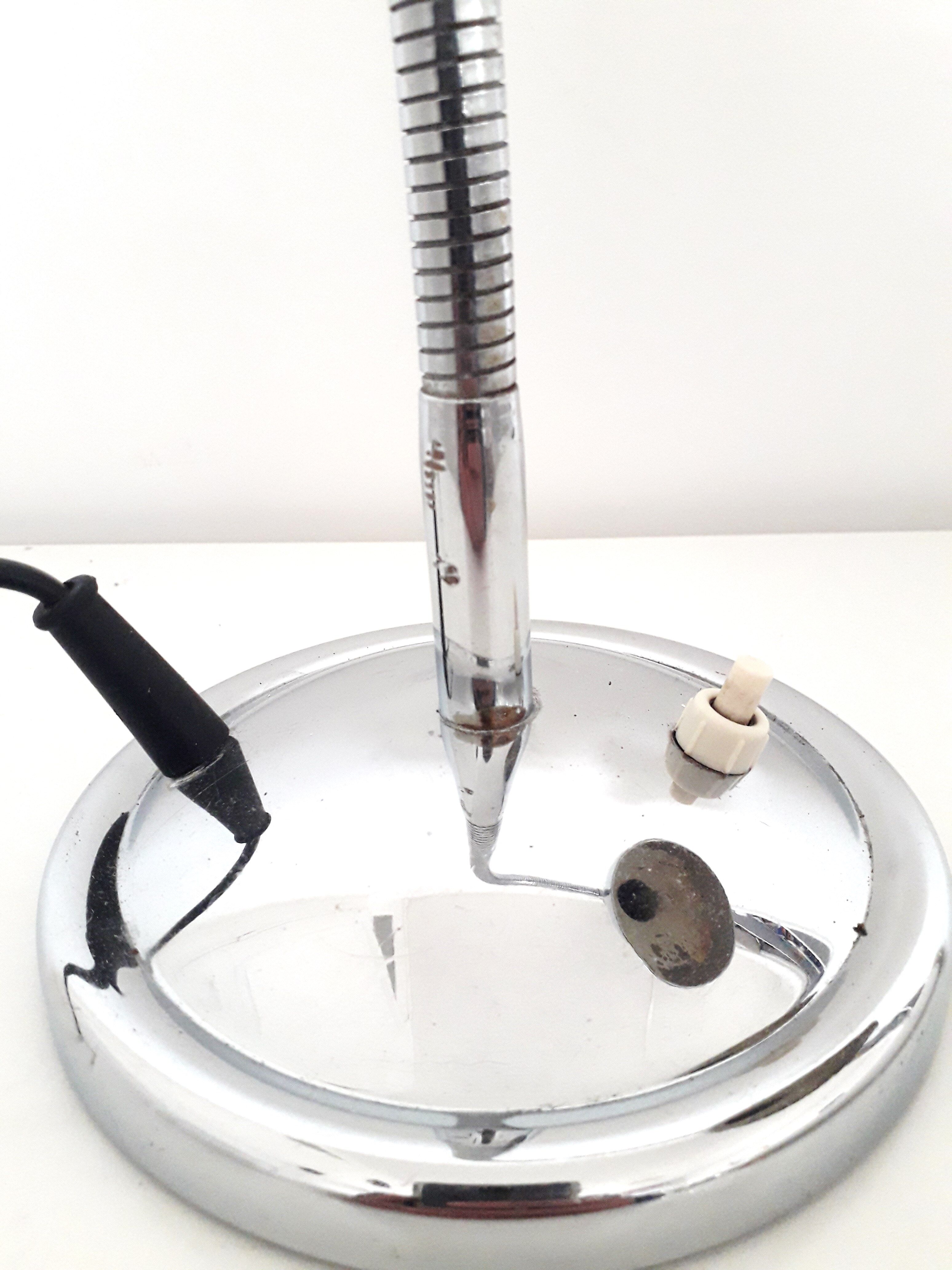 Adjustable desk / workshop lamp - Chrome metal - 1950