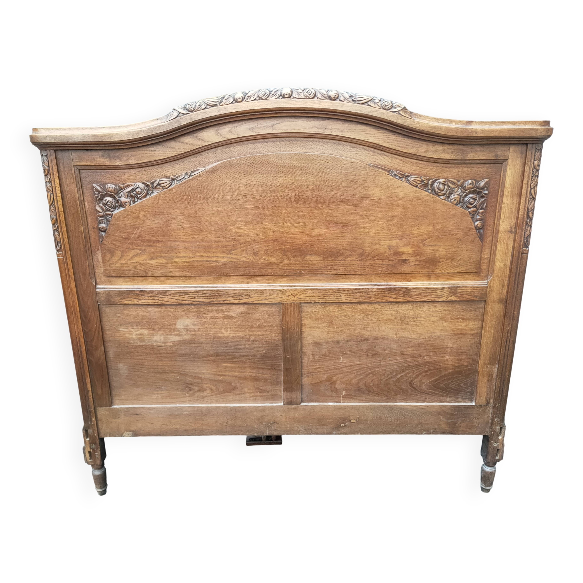 Solid oak headboard, 1930s