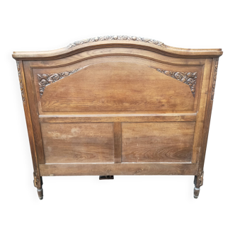 1930s solid oak headboard