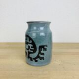 Vintage 60s ceramic vase, abstract patterns