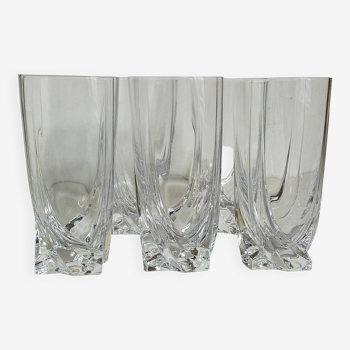 Cinq verres "long drink" en cristal vintages