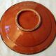 Hollow glazed terracotta dish with oriental decor to hang