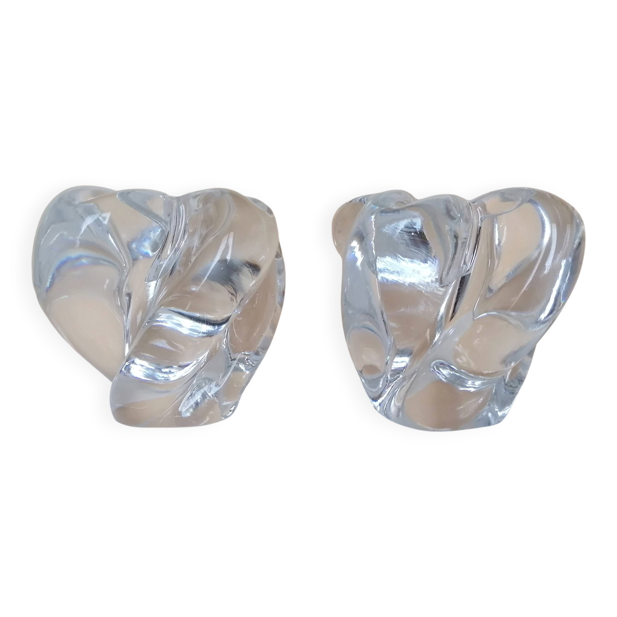 Paire de bougeoirs en cristal de Sèvres
