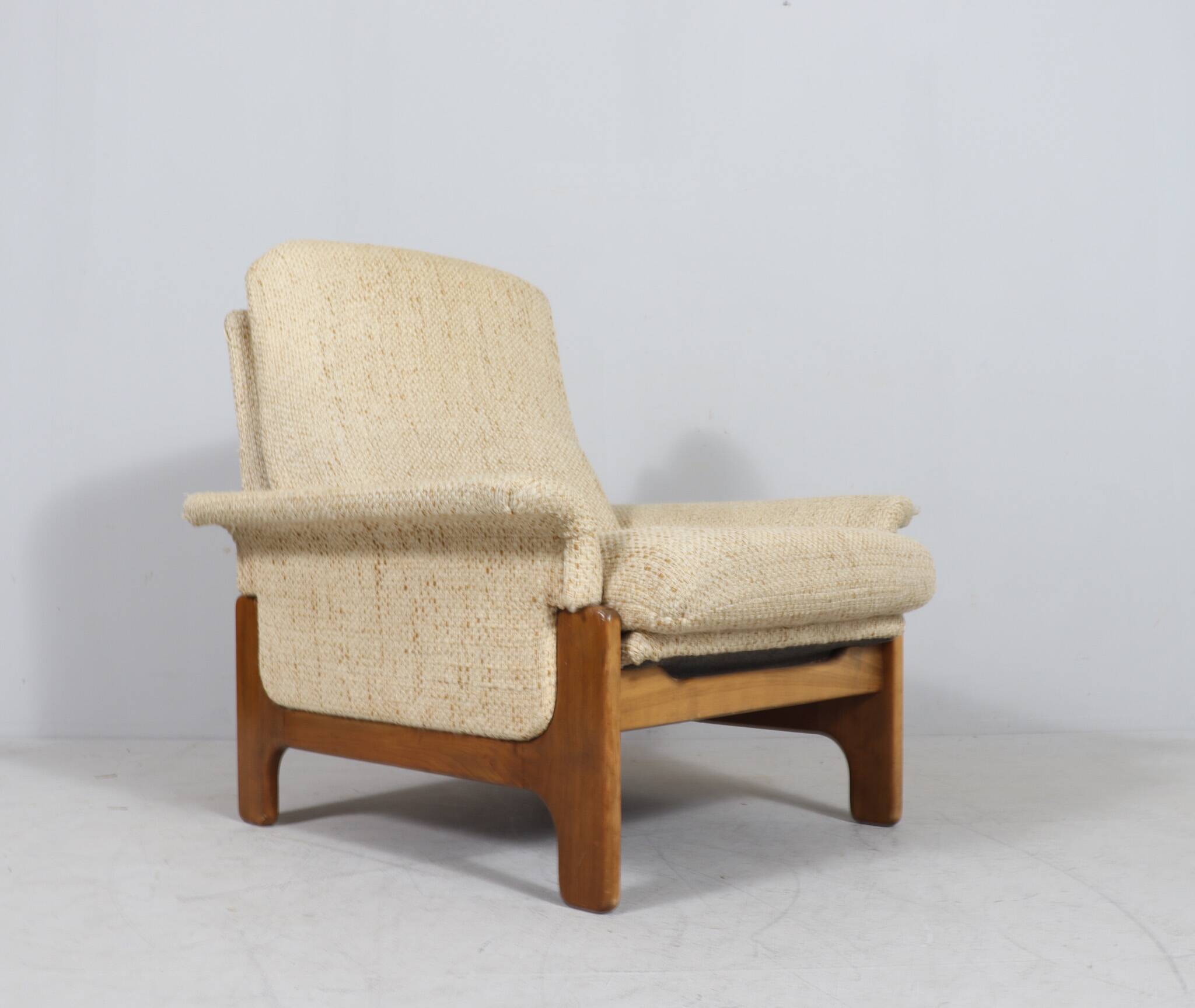 Fauteuil lounge scandinave du milieu du siècle avec ottoman, 1970