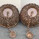 Pair of rattan ceiling lights