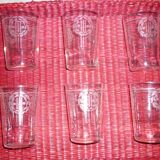 Old sandblasted glasses with laurel wreaths x6