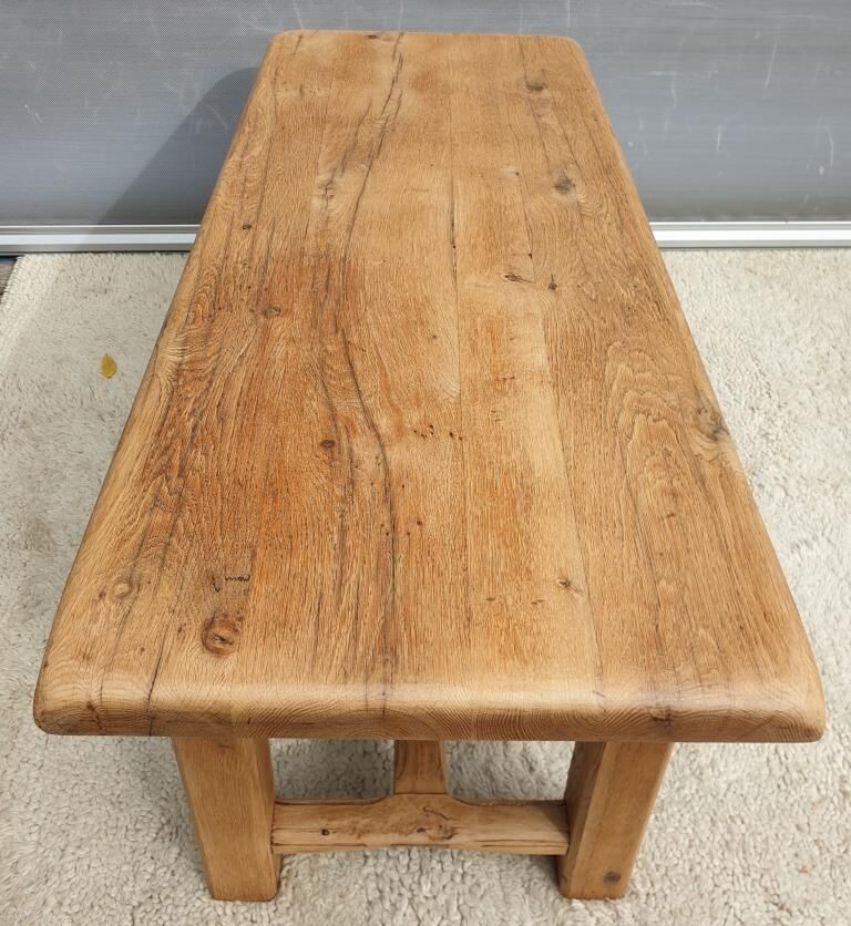 Farmhouse coffee table raw oak natural shade