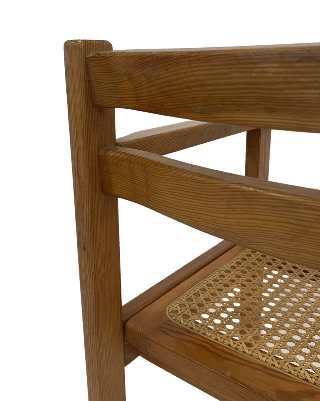 Vintage chair in webbing and pinewood from the 70s minimalist design