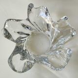 Empty pocket signed Cristallerie de Lorraine, Corolle/floral shape. Polylobed edges with corrugations