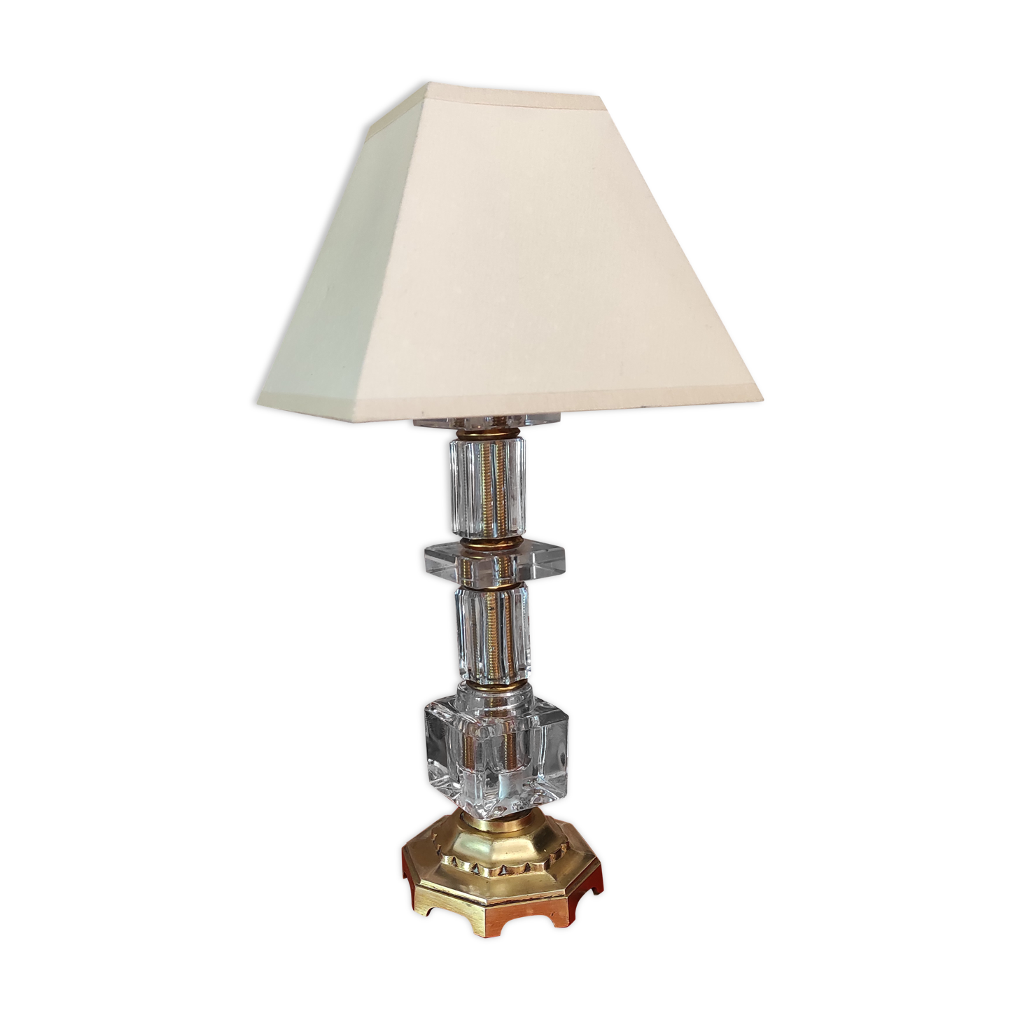 Bedside lamp in art deco glass