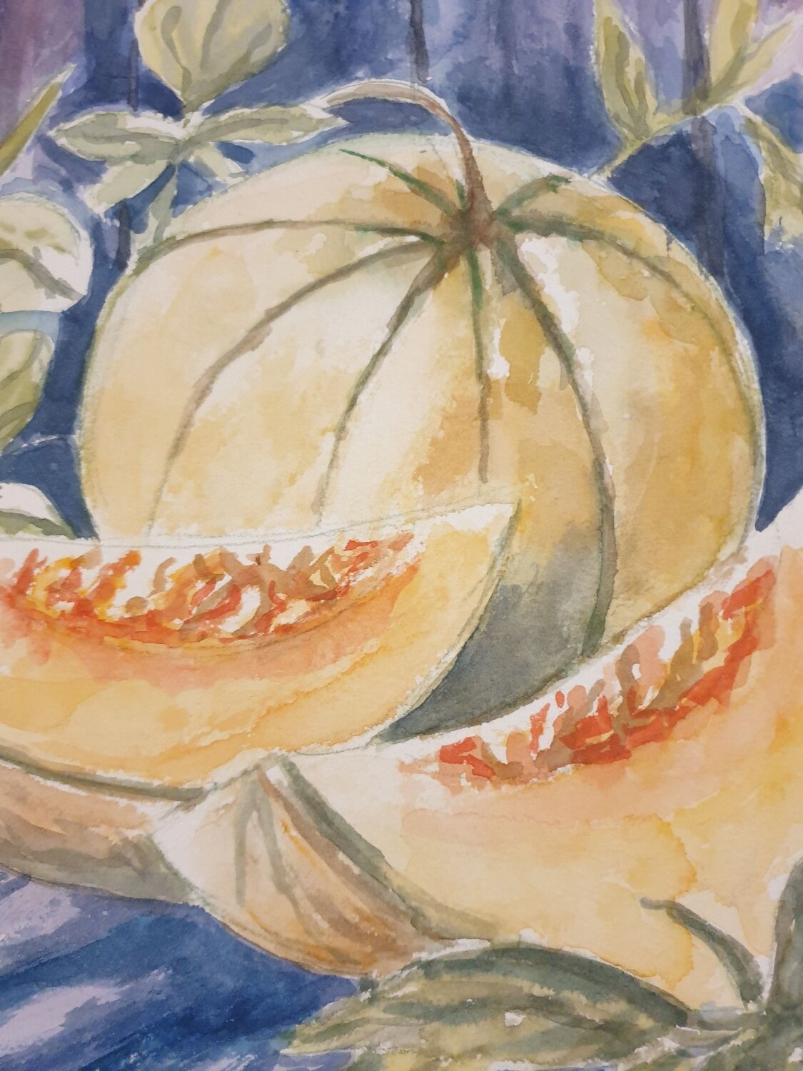 Watercolor still life painting