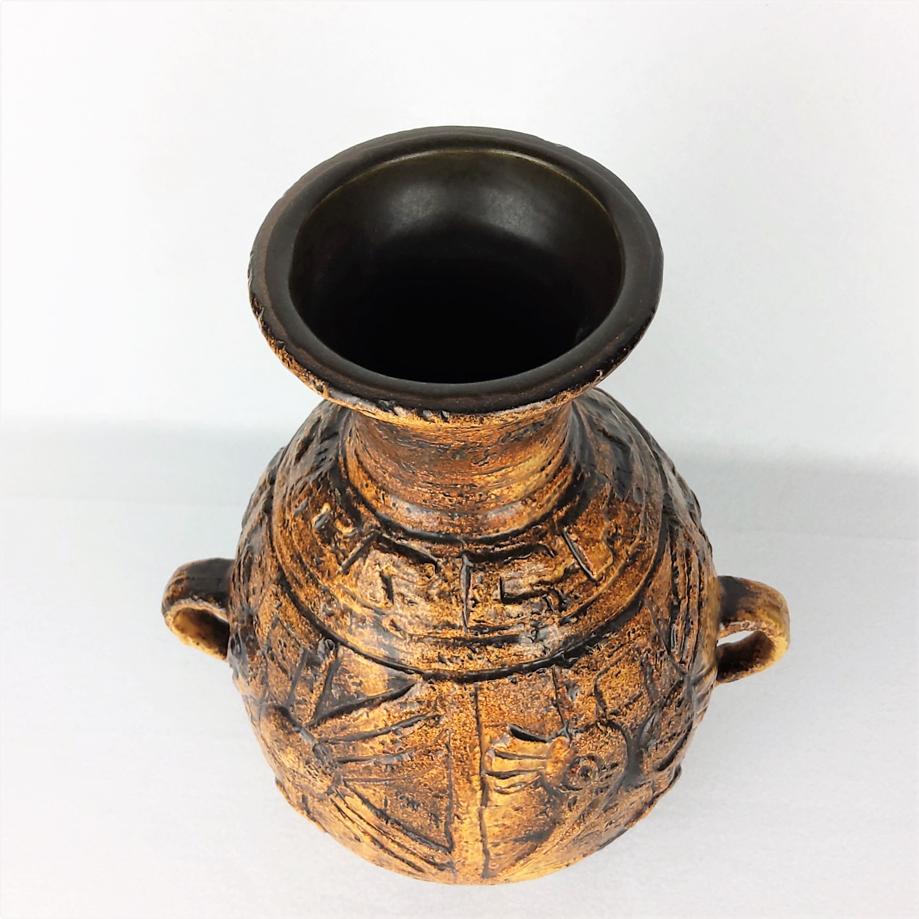 Vase au décor Aztèque de Jasba 1960 - Keramik