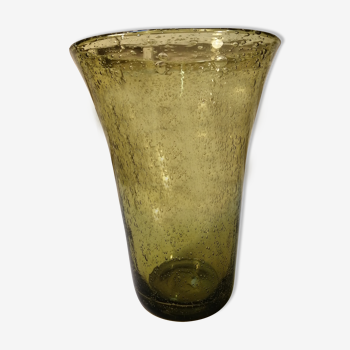 Vase en verre soufflé -  verrerie de Biot