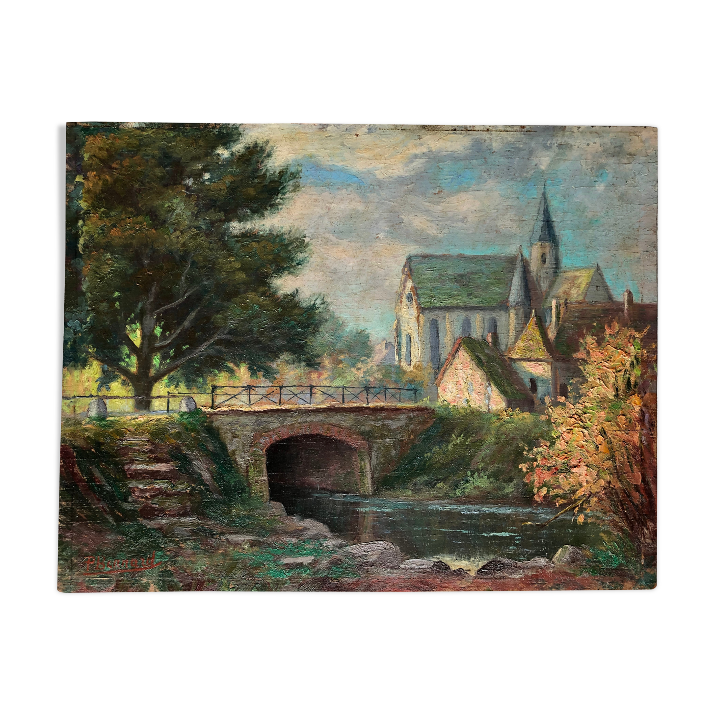 Table: oil on panel: landscape