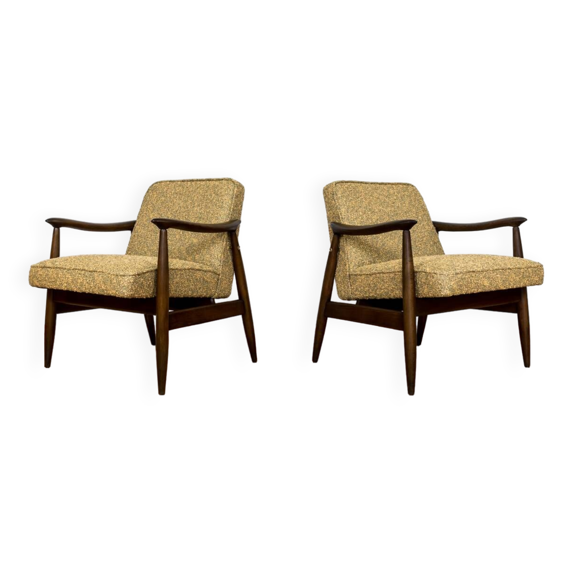 Kvadrat Customizable Pair Of Restored Mid Century Armchairs, 1960s