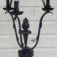 Black wrought iron floor lamp attributed to Gilbert Poillerat