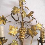 Pair of sconces flor'art leaves and bunches of grapes 60s