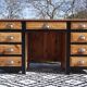 Vintage pine desk, restored