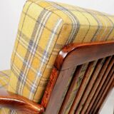 Vintage armchair tartan plaid wool design by Z. Baczyk 1965