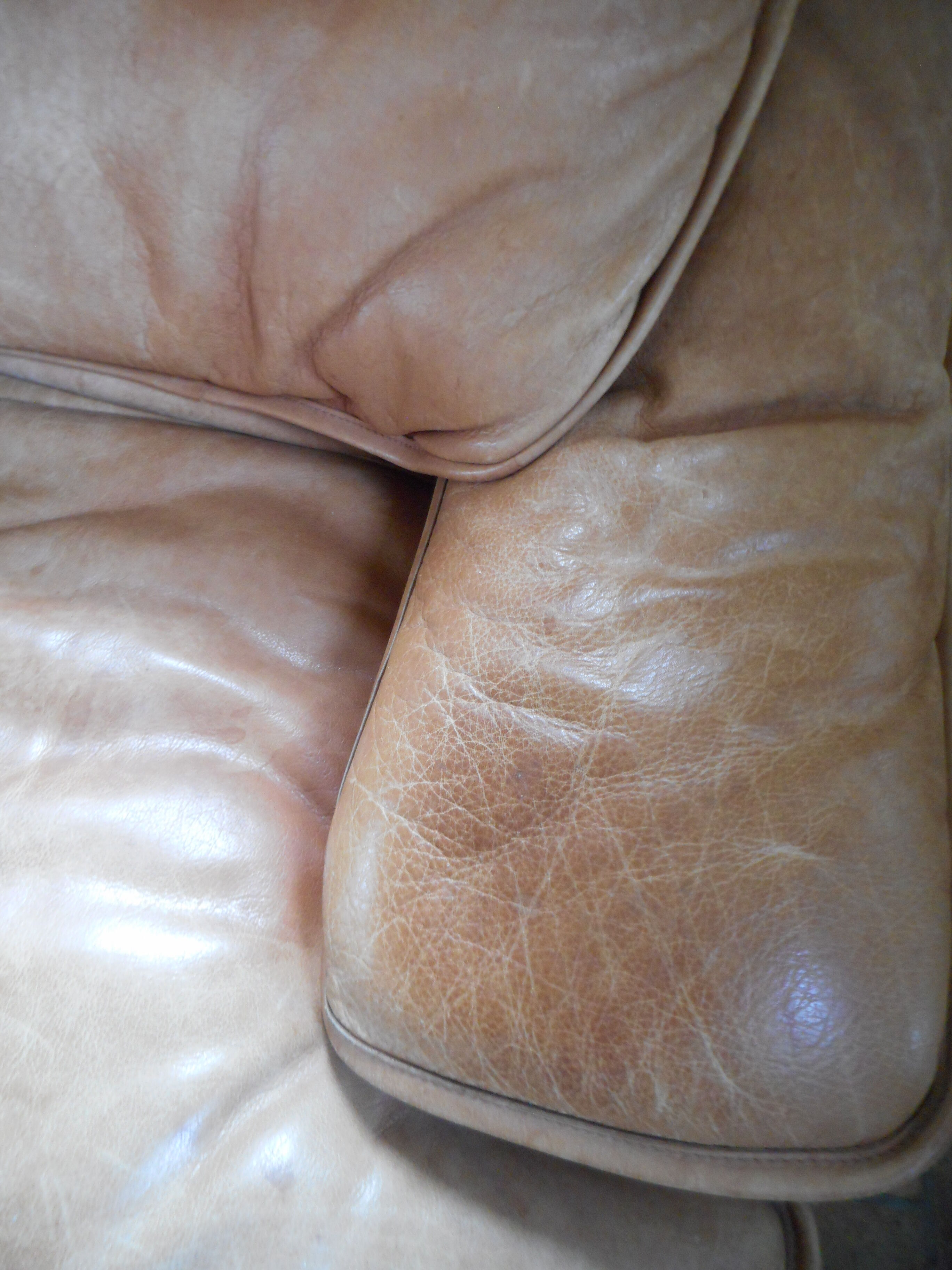 Vintage leather sofa Roche Bobois - extendable lounge seat