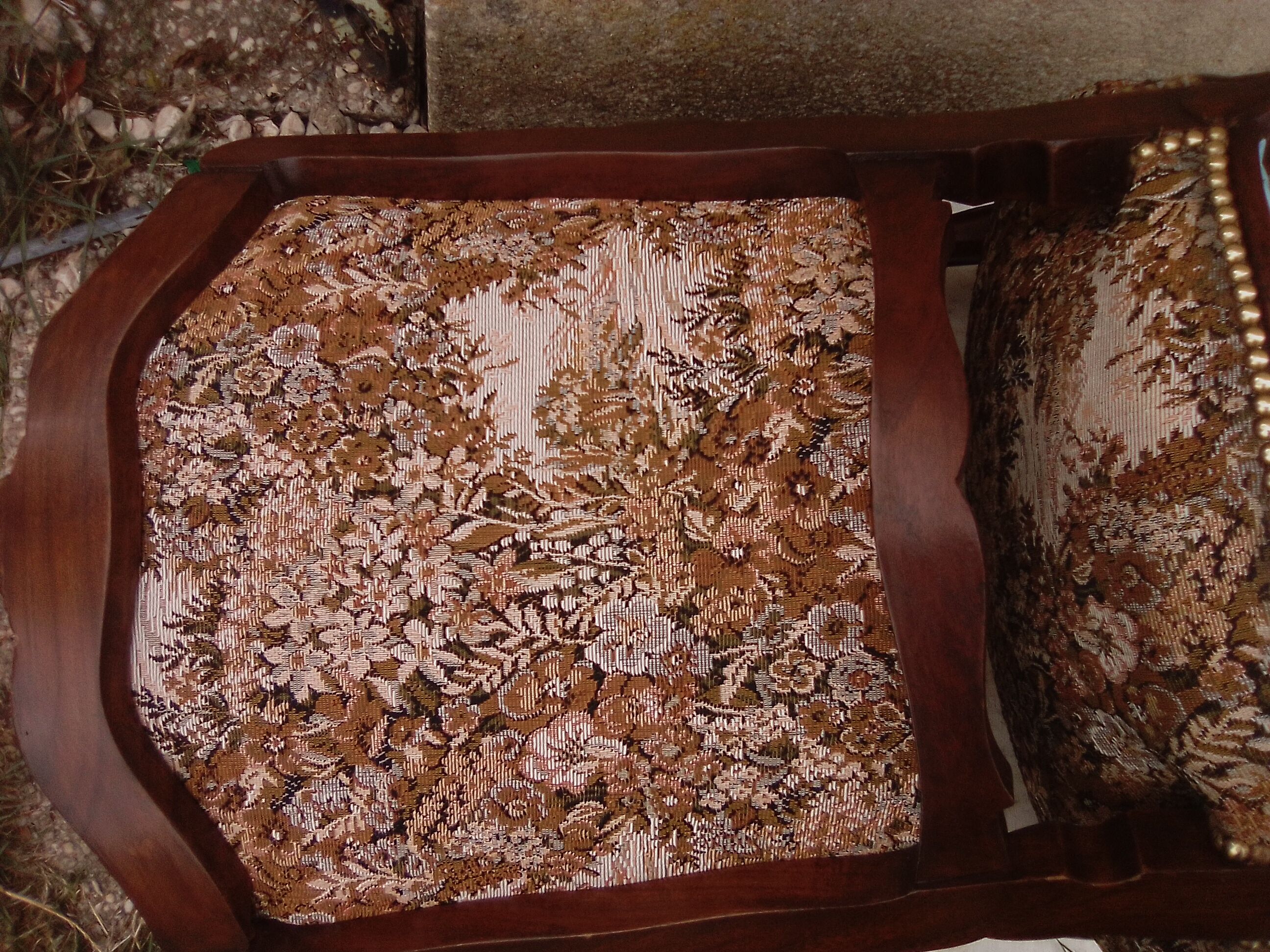 Convertible armchair with seat and back in tapestry