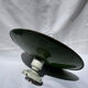 Antique wall lamp with an enamelled metal shade and porcelain.