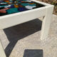 Vintage coffee table in wood and ceramic signed from the 70s-80s.