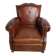 Club chair with moustache back and lion feet.