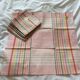 Set of 12 old napkins (6 pink + 6 green) - Big complexion - 50*50