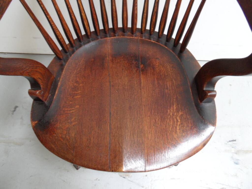 Antique oak office armchair