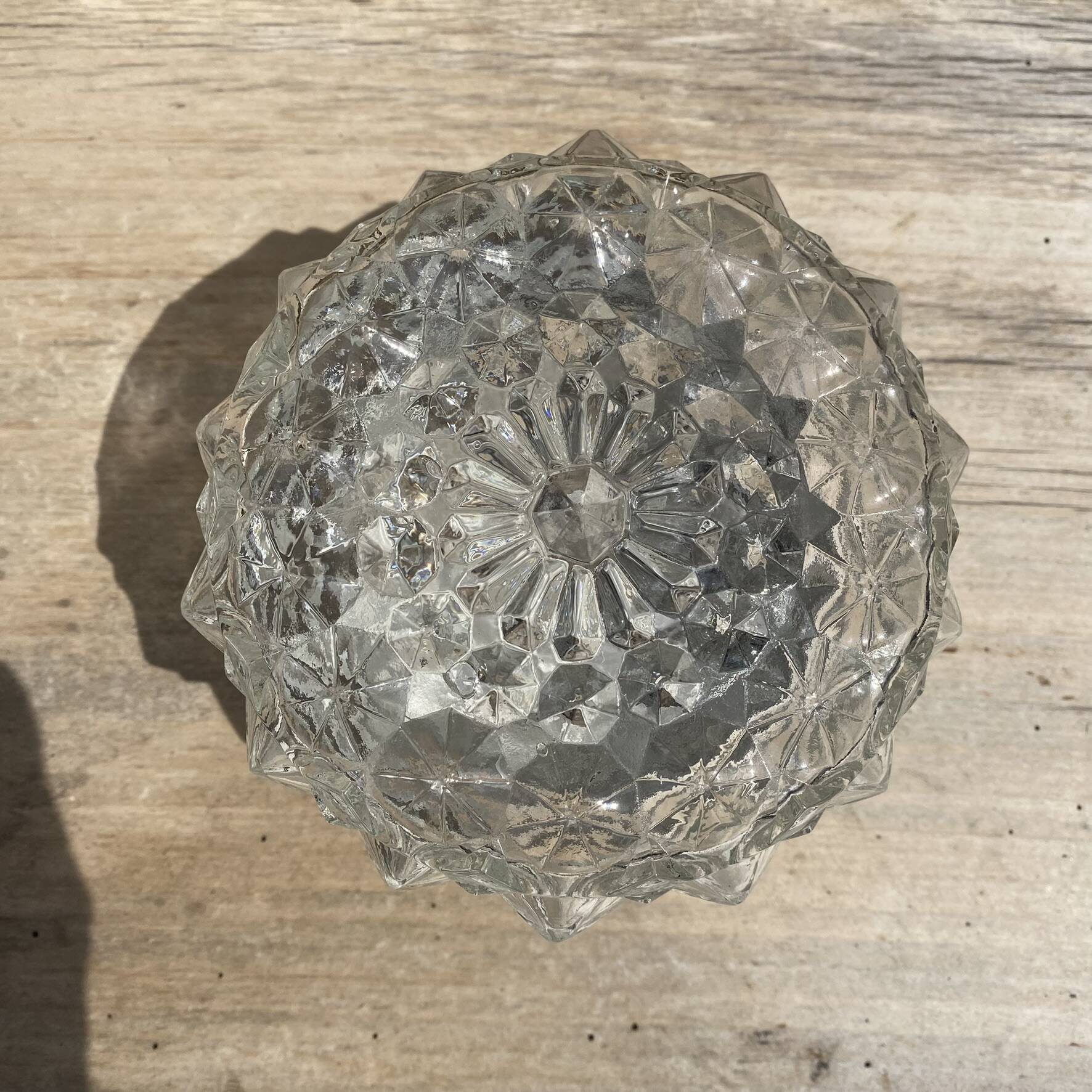 Mini ceiling light in moulded glass, 1970s.
