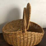 Braided wicker basket
