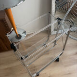 Folding dessert table in acrylic on wheels