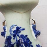 Vase celadon enamel white and blue chinese porcelain 19th