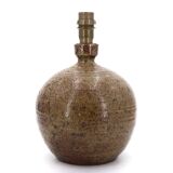 Lampe boule de potier en grès pyrité de Guy Baudat, années 70