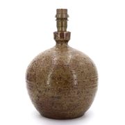 Lampe boule de potier en grès pyrité de Guy Baudat, années 70