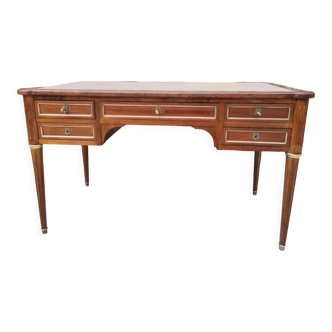 Double-sided mahogany flat desk in louis xvi style