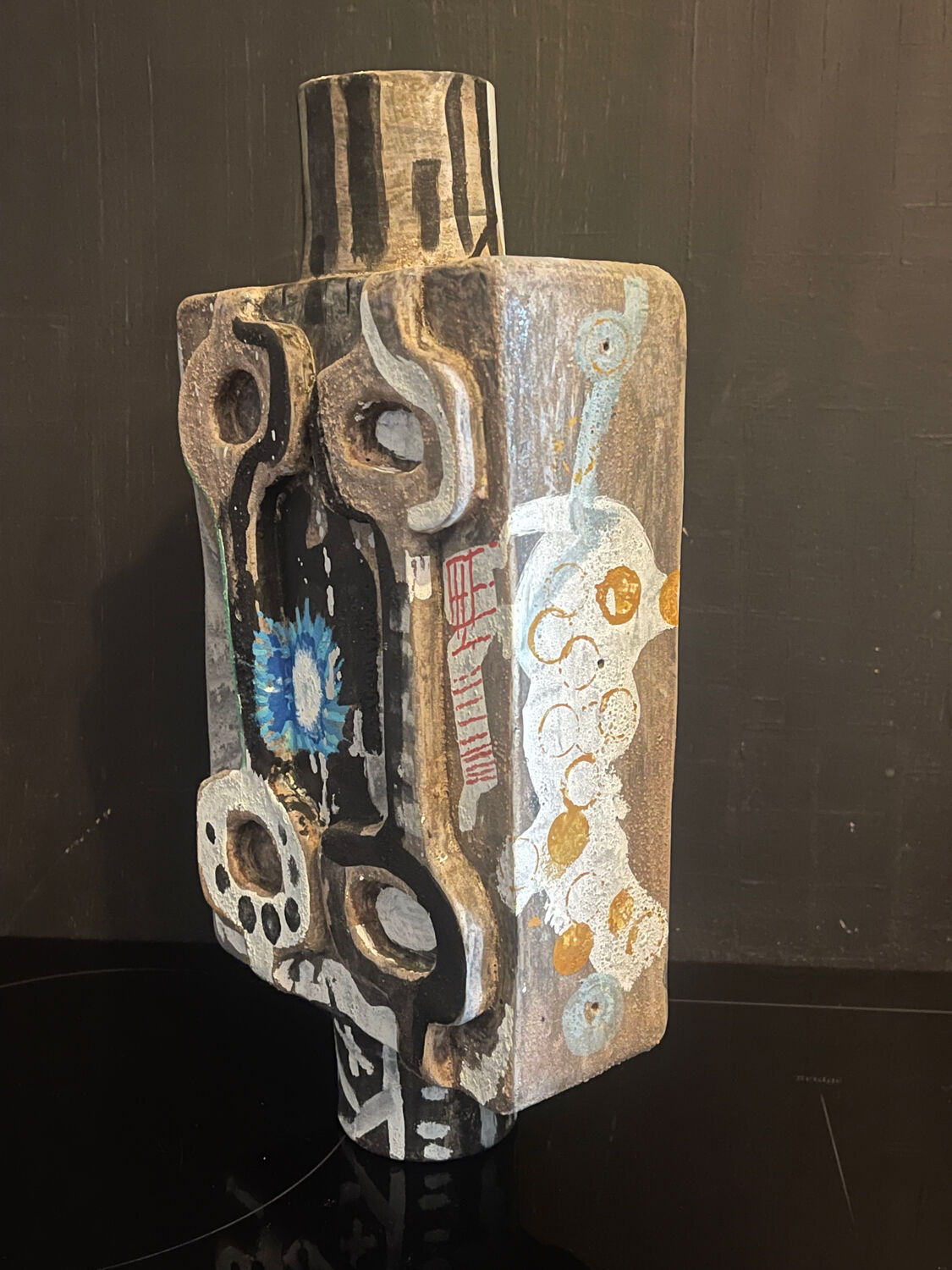 Brutalist ceramic sculpture by the artist Olisch.