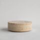 Cylindrical bowl in travertine with lid